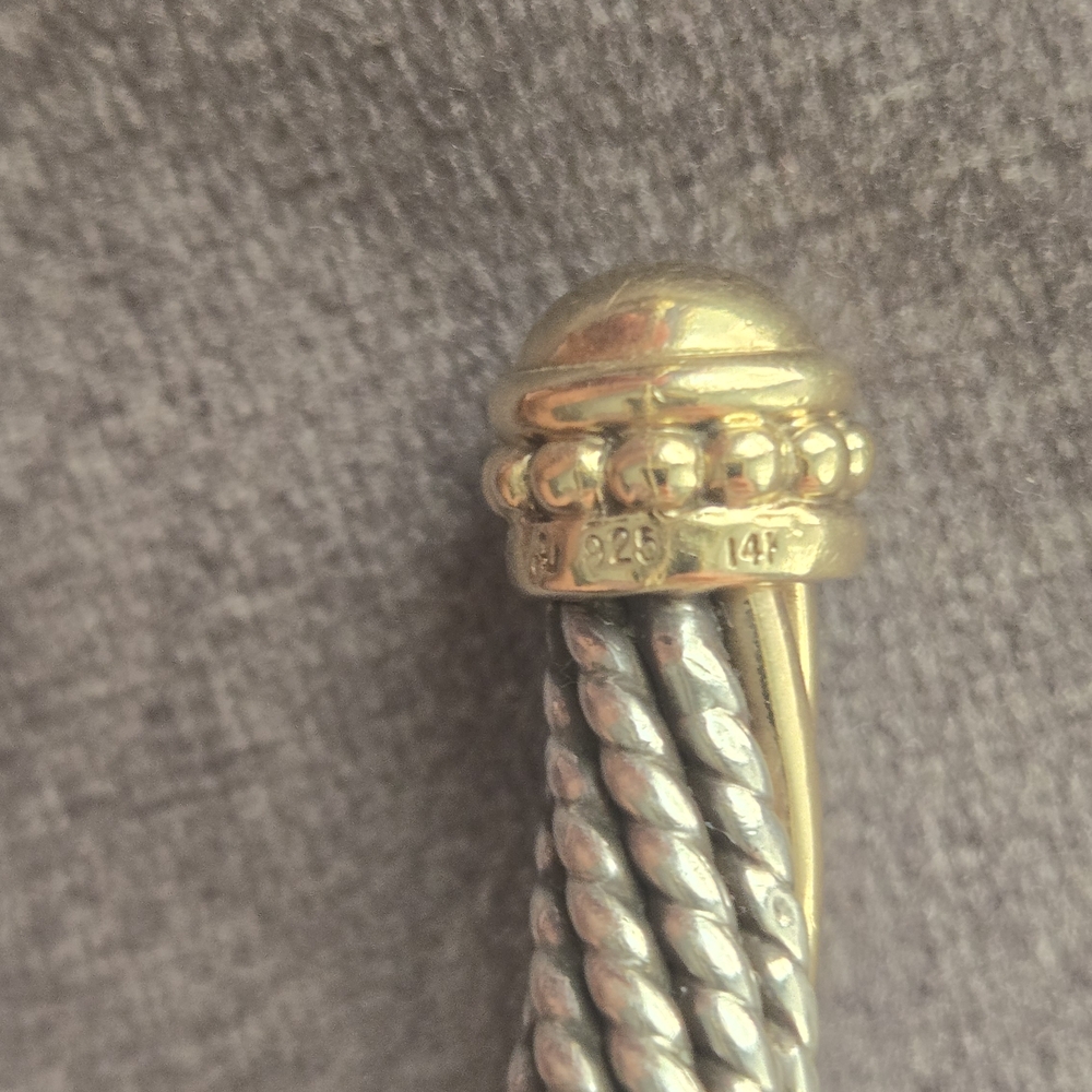 VAHAN Gold and Silver Twisted Bracelet - Picture 4 of 7